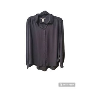 H&M black button down dress shirt Sz L
